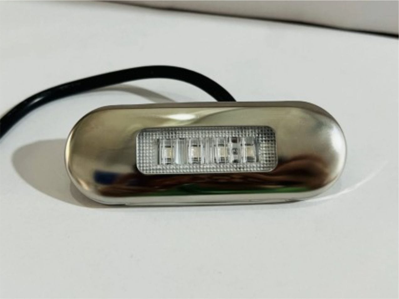 LED Multi-Volt Clear/Red/Blue Flush Mount with Stainless Steel Trim