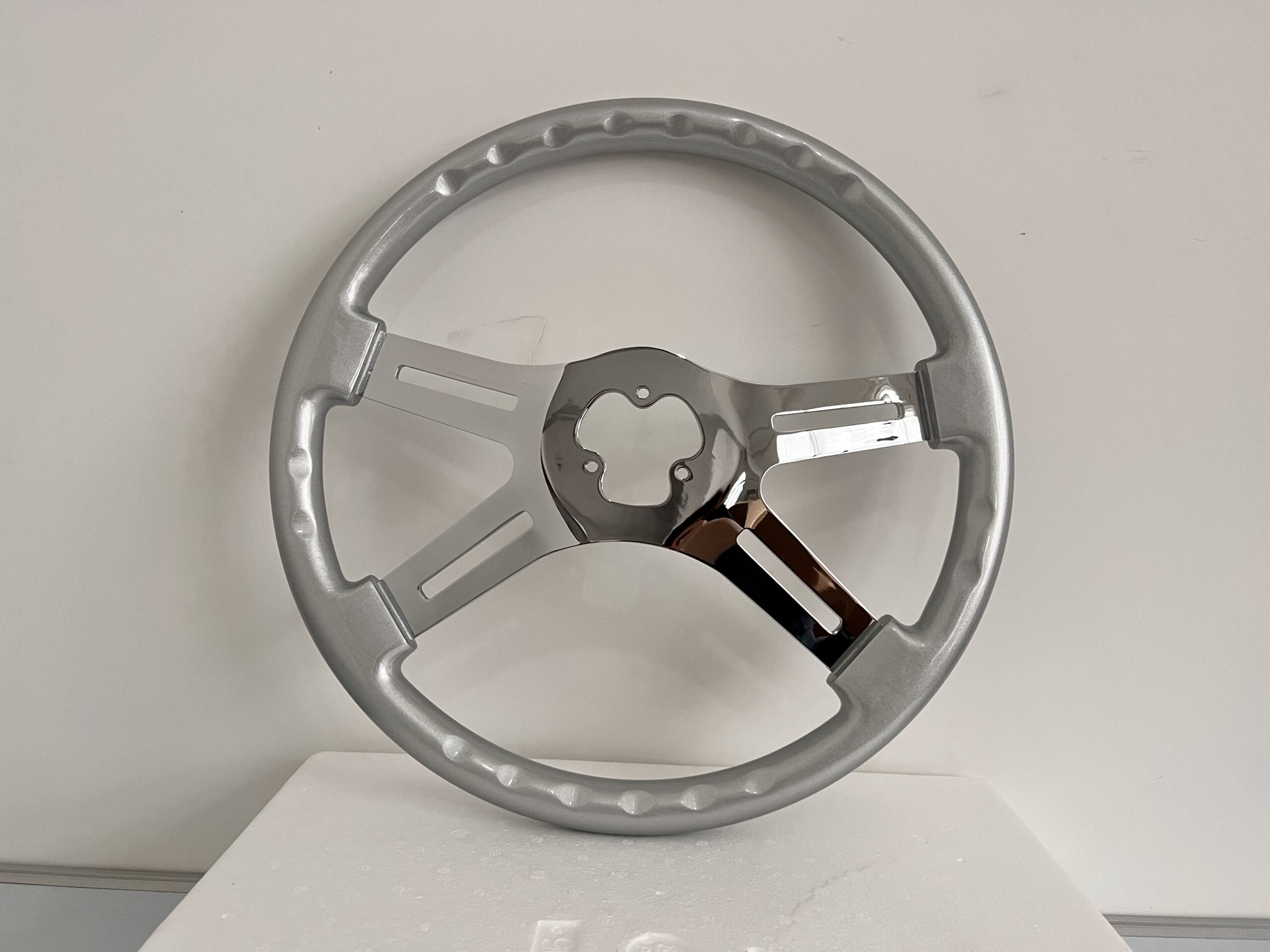 Steering Wheel 4 Spoke Straight Silver