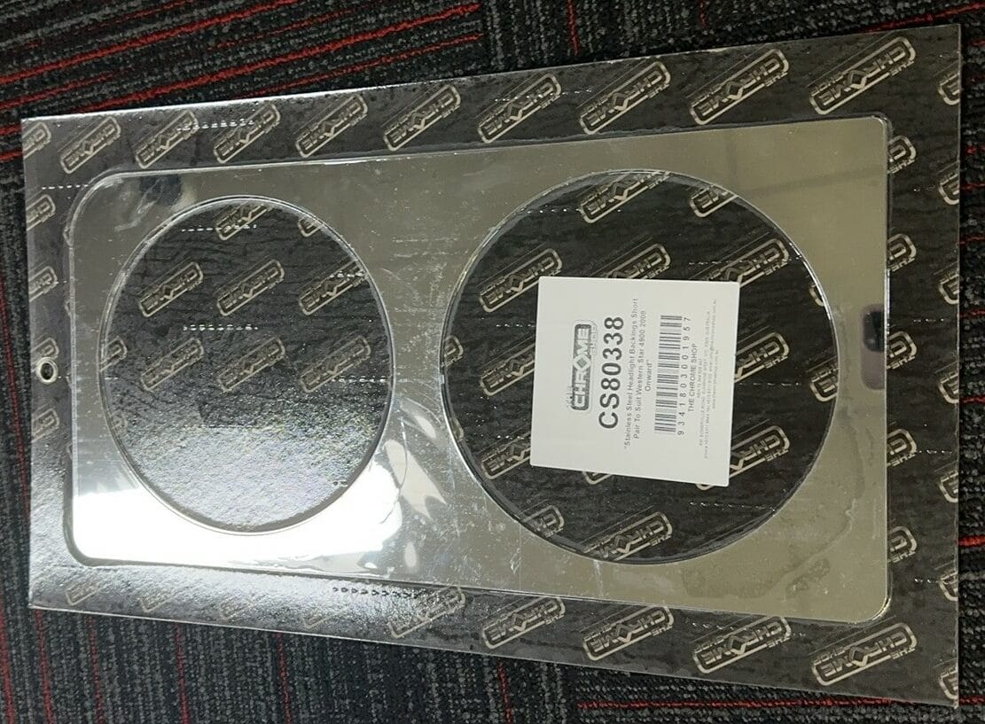 Stainless Steel Headlight Backings Short Pair To Suit Western Star 4900 2008 Onward
