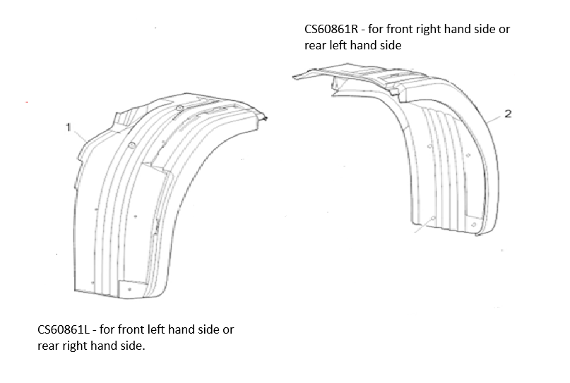 Mudguard to suit Scania 4 & 5 Series R & P Cab (Right Front or Left Rear)