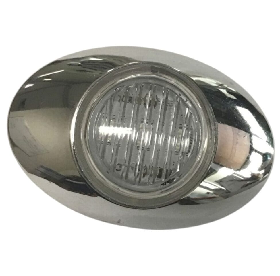LED Light 12 Volt M3 Clear/Red With Chrome Surround