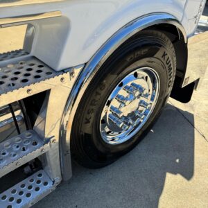Kenworth K200 Steer Flares stainless steel rolled edge
