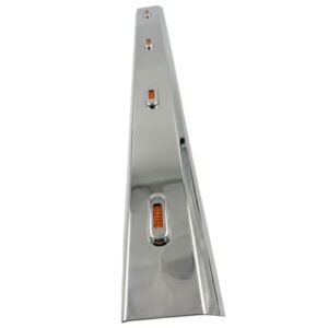 Stainless Steel Tank Skirt Round 1350MM 4 LED Amber Single To Suit Kenworth/Freightliner