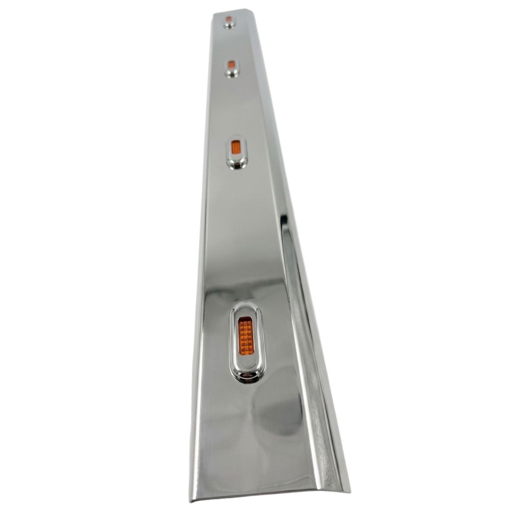 Stainless Steel Tank Skirt Round 1350MM 4 LED Amber Single To Suit Kenworth/Freightliner