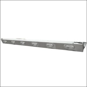 Stainless Steel Tank Skirt D Shape 1332MM 6 Clear/Amber LED To Suit Mack/Volvo