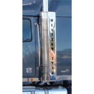 Stainless Steel Exhaust Shroud Left To Suit Western Star With Text