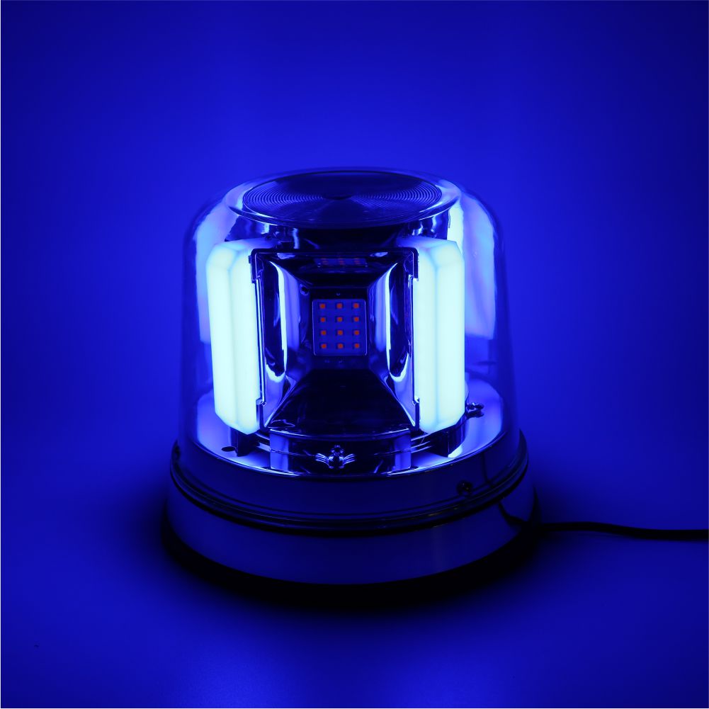 LED Multi Volt Amber/Blue Revolving Flashing Light - Image 3