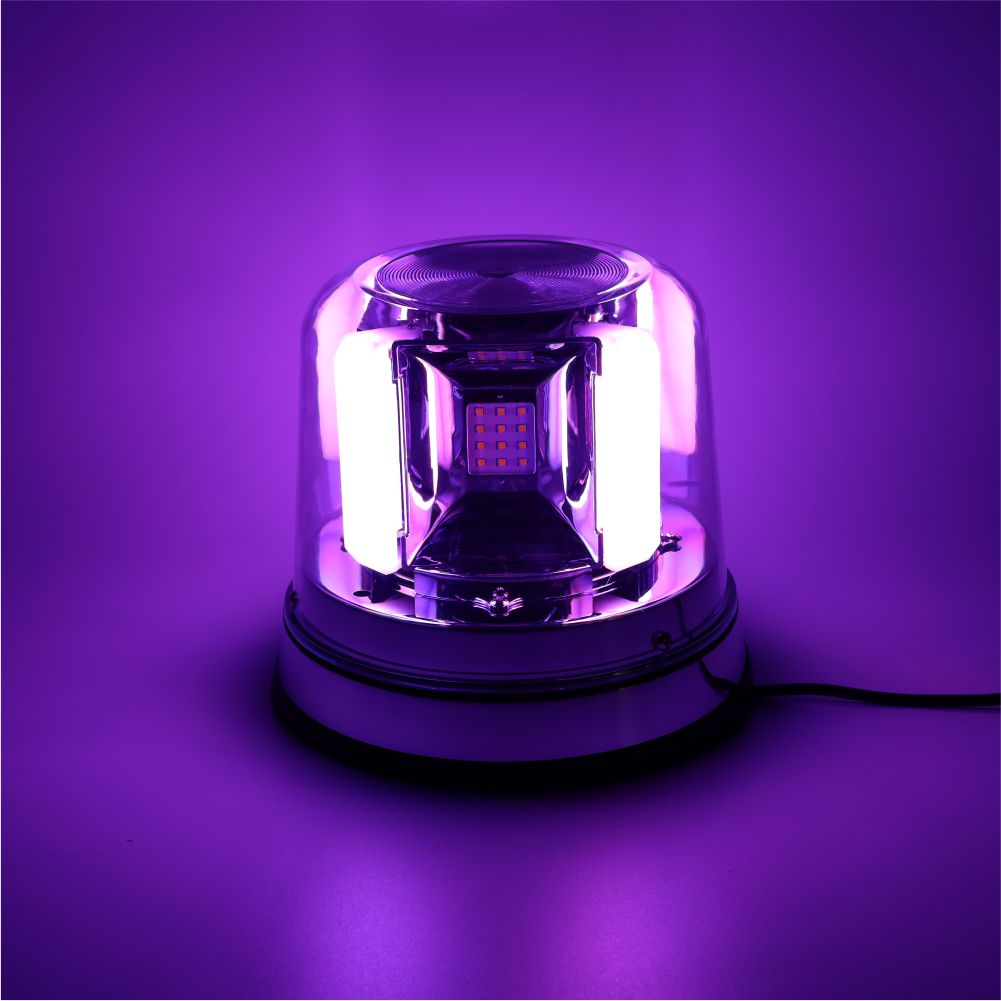 LED Multi Volt Amber/Purple Revolving Flashing Light - Image 4