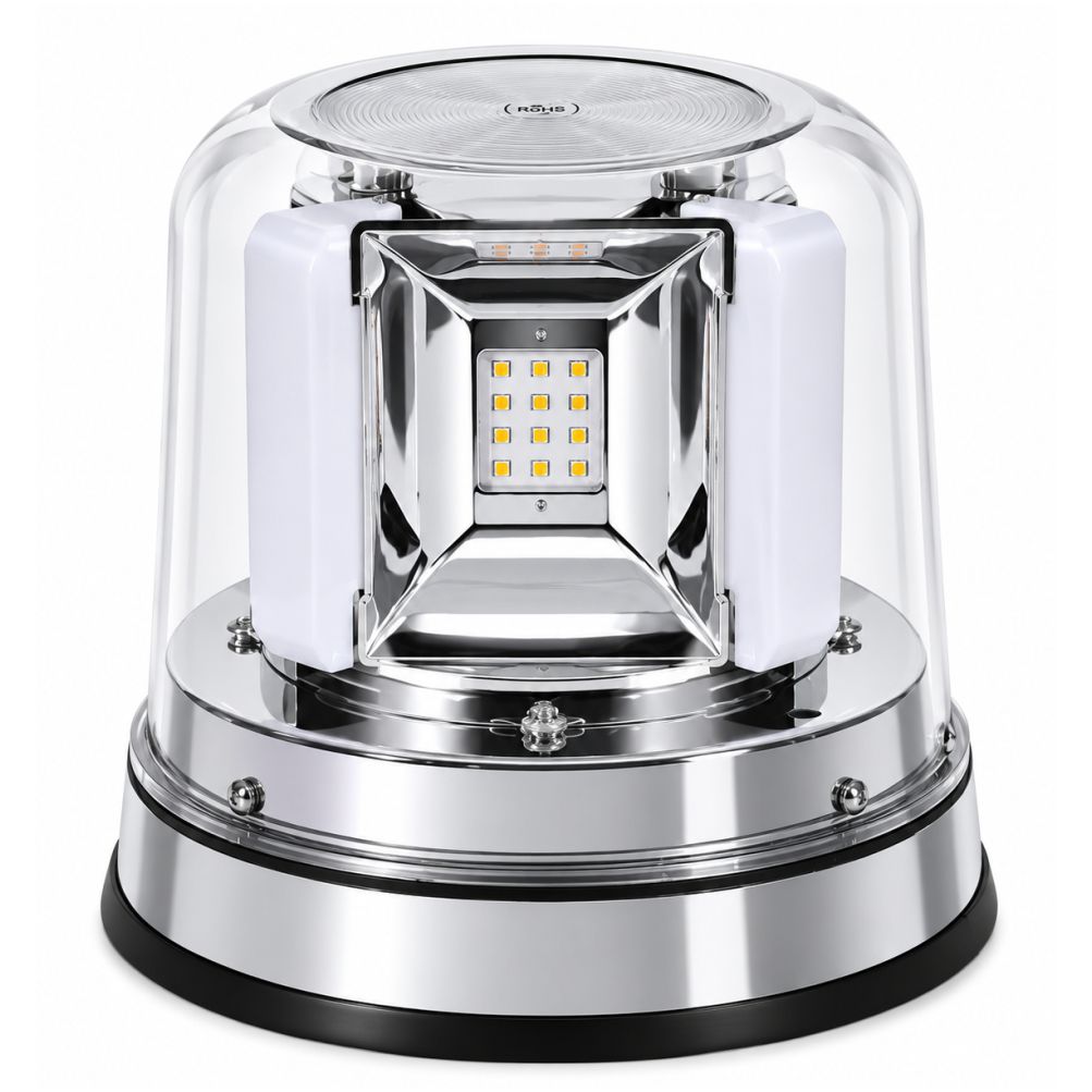 LED Multi Volt Amber/Purple Revolving Flashing Light