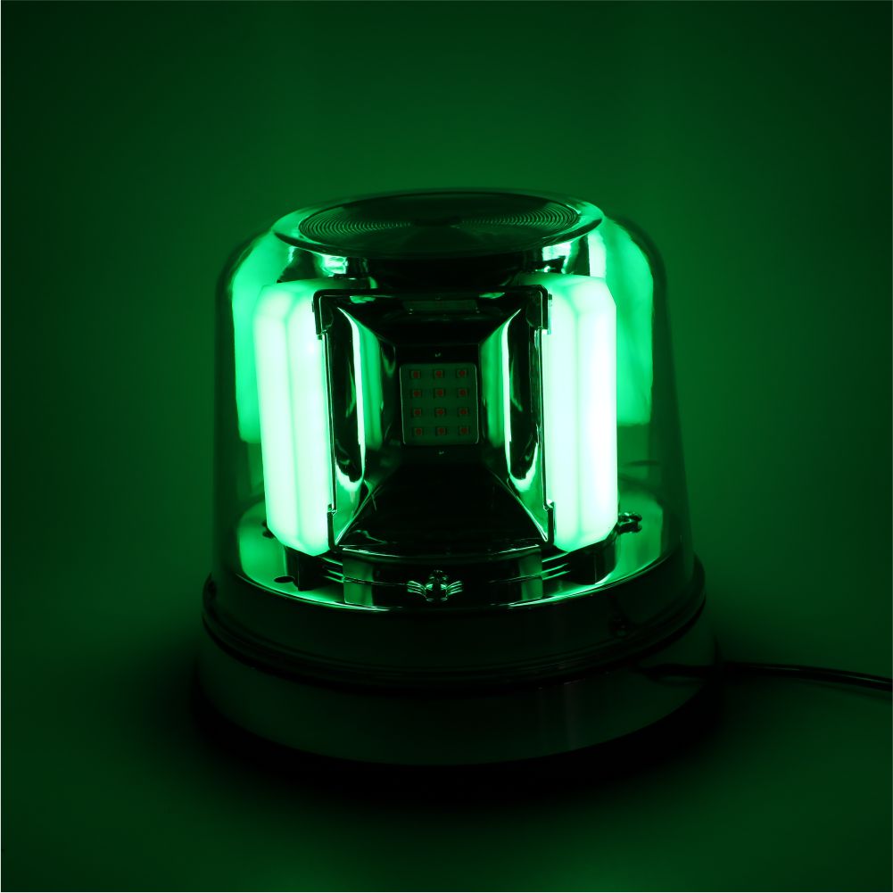 LED Multi Volt Amber/Green Revolving Flashing Light - Image 4