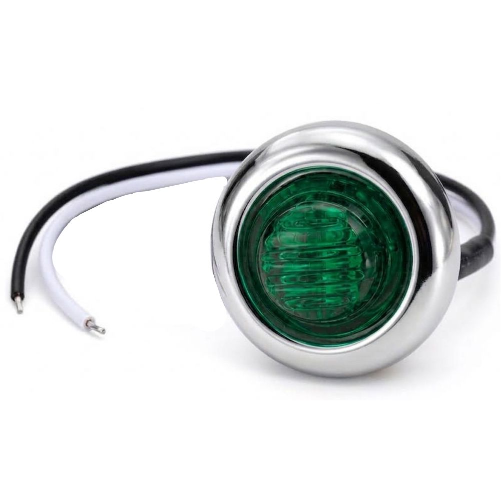 LED Multi-Volt Mini Button Green Single