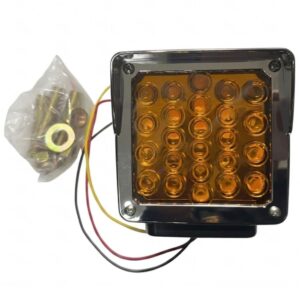 LED Square 1 & 2 Stud 2 face Multi Volt Amber Strobe Indicator