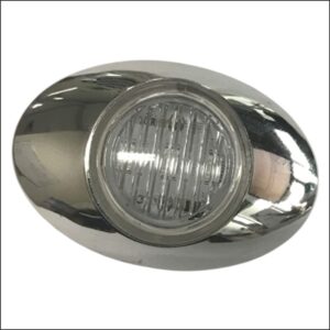 LED Light 12 Volt M3 Clear/Red With Chrome Surround
