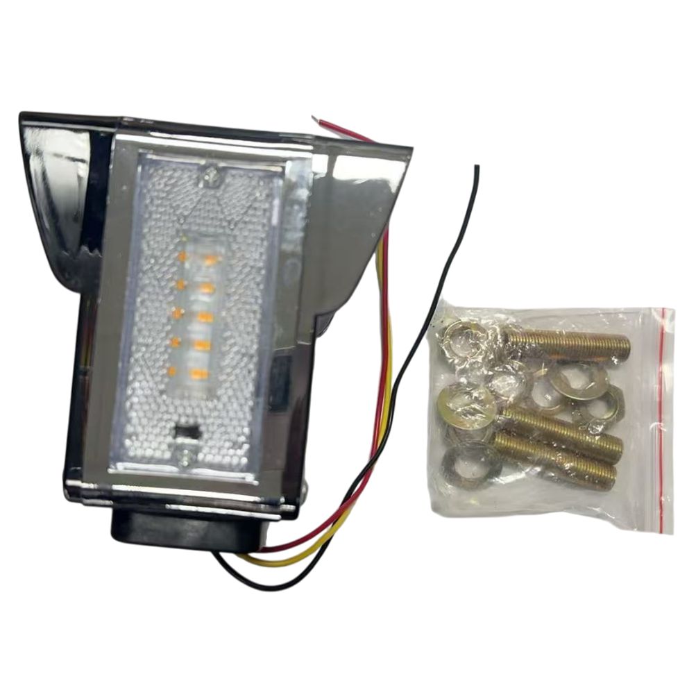 LED Square 1 & 2 Stud 2 face Multi Volt Clear/Amber Strobe Indicator - Image 2