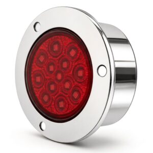 LED Multi-Volt 2 Inch Round With Bezel Light Red