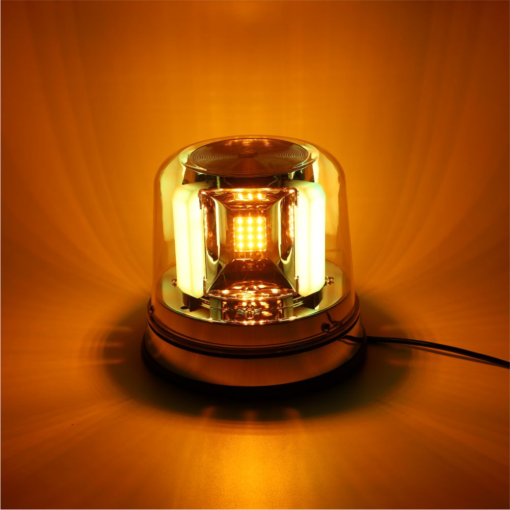 LED Multi Volt Amber/Green Revolving Flashing Light - Image 5