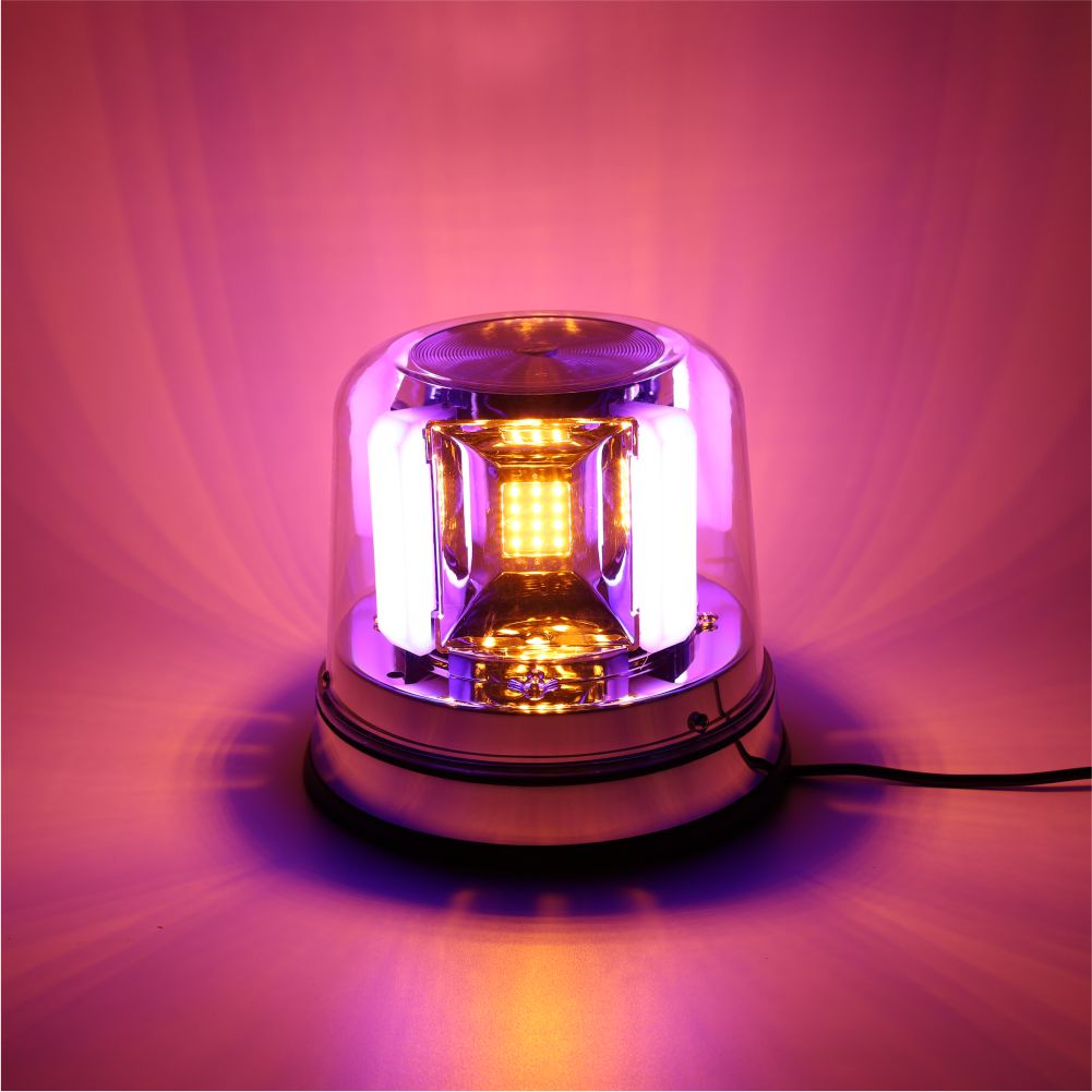 LED Multi Volt Amber/Purple Revolving Flashing Light - Image 3