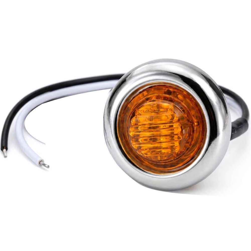 LED Multi-Volt Mini Button Amber Single